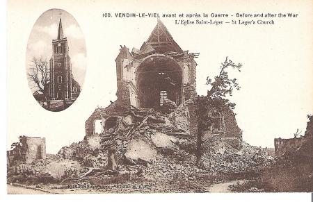 Une autre vue de l'église du centre en 1919